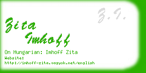 zita imhoff business card